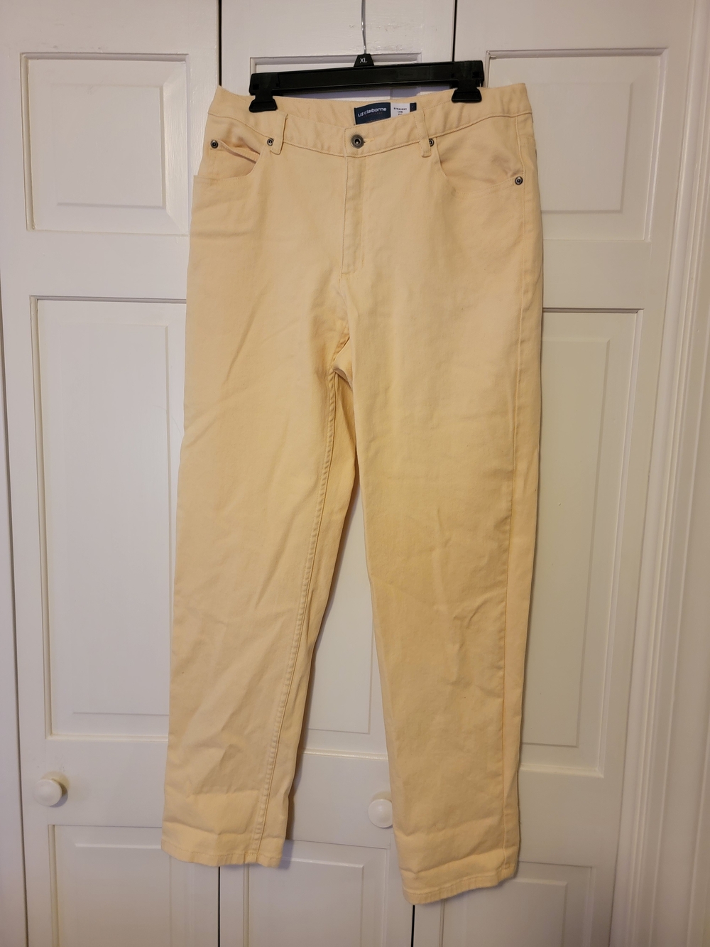 Liz Claiborne Women's Light Yellow Straight-Leg Jeans Size 10R EUC